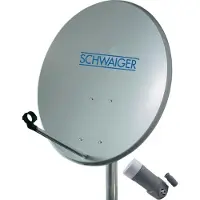 Schwaiger satellietinstallatie voor 1 satelliet - satellietschotel 60 cm, lichtgrijs, LNB - 1 aansluiting