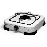 Brock 1-Pits Gaskookplaat - Compact, Draagbaar & Ideaal voor Camping of Buiten Koken – Wit