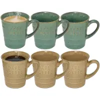Secret De Gourmet Koffiemokken - 12x stuks - 200 ml - kleuren gemixt
