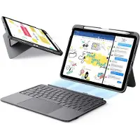 ESR Toetsenbord Hoes Geschikt voor iPad Air 11 (2024/2025/2026) / Air 10.9 (2022/2020) | Flex Book Case | Magnetisch Afneembaar Toetsenbord | Beschermhoes met Standaard | Grijs