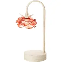 J-Line lamp Bloem - ijzer - oranje/wit - small - LED lichtjes