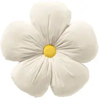 Textino LEANDER - sierkussen Ø40 cm - bloem - Snow White - wit