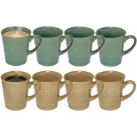 Secret De Gourmet Koffiemokken - 8x stuks - 200 ml - kleuren gemixt