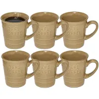 Secret De Gourmet Koffiemok - 10x - beige - keramiek - 200 ml - beker - mokken