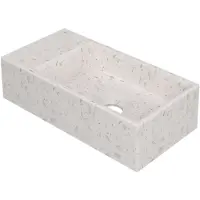 Ink Fontein versus 36x18x9 cm composiet links zonder kraangat mat wit terrazzo