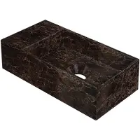 Ink Fontein versus 36x18x9 cm hardsteen links met kraangat glans emperador