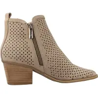 Carmela Dames Leren enkellaarsjes 163149 beige (38), Bruin, 3 tot 5 cm, Suède, Ritssluiting, Casual 16314903-BEIGE