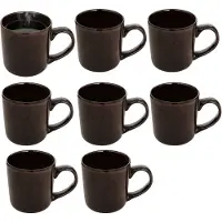 Secret De Gourmet Koffiemok - 8x - bruin - keramiek - 420 ml - beker - mokken