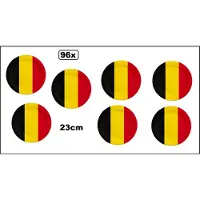 Partyxplosion 96x Bord 23cm Belgie karton - Belgium sport food WK voetbal Landen