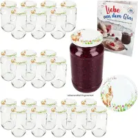 MamboCat 24-delige set weckpot 1062 ml TO 82 Osterfreude deksel incl. receptenboekje