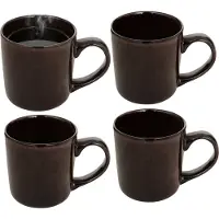 Secret De Gourmet Koffiemok - 4x - bruin - keramiek - 420 ml - beker - mokken
