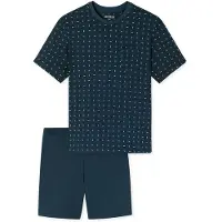Schiesser Pyjama kort ' Comfort Essentials ' donkerblauw