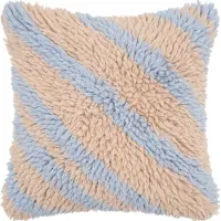 Fonq Strippi Sierkussen 50 x 50 cm - Blauw / Beige
