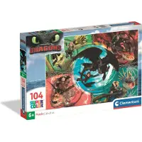 Clementoni - Puzzel - 104 Stukjes - Dragon Trainer 2025 - Kinderpuzzel - Vanaf 6 Jaar