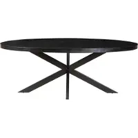 Molecule Ovale eettafel in zwart mango hout met x-poot 200 cm