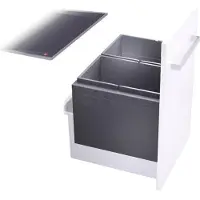 Hailo Triple - XL- Front afvalsysteem voor kastbreedte 60cm grijs 56 liter (28 + 28)
