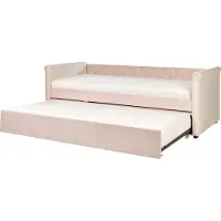 Beliani LIBOURNE - Kinderbed-Roze-Fluweel