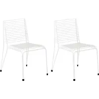 Beliani CHIEVE - Set van 2 tuinstoelen - Wit - Staal