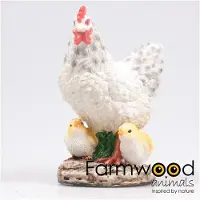 Farmwood Tuinbeeld Kip Met Kuikens Grijs 15 X 11 X 20 Cm