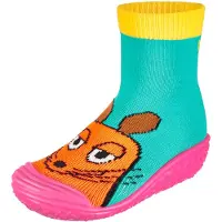 Playshoes Strand-/badschoen 'Die Maus Freunde' turquoise / geel / oranje / pink
