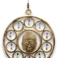 Ancient Wisdom - Decoratief beeld of figuur - Brass tree of life met chakra kralen - windspel - klokkenspel - boeddha - harmonie - balans - vrede - zen