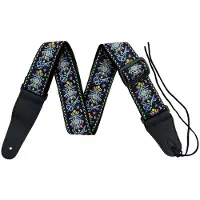P&P - Professionele Verstelbare Stevige Gitaarband - Guitar strap Band - Luxe Gitaarriem - Bas/Elektrische /Akoestische/ Klassieke Gitaar - Geborduurd Blauw - Geel