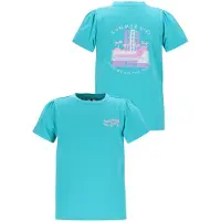 B.NOSY T-shirt met backprint blauw Meisjes Stretchkatoen Ronde hals Backprint - maat 116