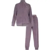 Irresistible Dames Huispak - Lange Mouwen - Velours - Lila - Maat 3XL