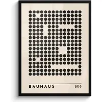 PosterMonkey Poster in lijst - Fotolijst 50x70 cm - Posters - Bauhaus - Retro - Modern - Kunst - Abstract - Posterlijst zwart - Decoratie - Wanddecoratie woonkamer - Muurdecoratie slaapkamer
