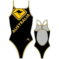 Turbo Australia Kangaroo Signal Swimsuit Zwart XL Vrouw
