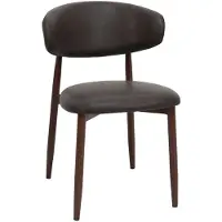 Giga Meubel Eetkamerstoel Alexia Donkerbruin/Walnoot PU