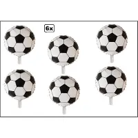 Wefiesta 6x Folieballon voetbal (45 cm) - NIET geleverd met helium - Verjaardag Thema feest land festival party fun folie ballon WK