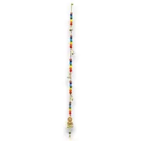 Ancient Wisdom - Decoratief beeld - Klokkenspel Boeddha messing met chakra-kralen en belletjes - beeldje - ornament - cadeau - spiritualiteit - decoratie