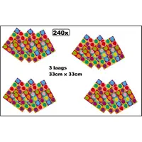 Wefiesta 240x Servetten Pop party 33cm x 33cm - 3 laags - Ballonnnen thema feest verjardag