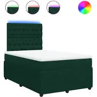 vidaXL Boxspring met matras fluweel donkergroen 120x190 cm