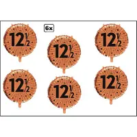 Wefiesta 6x Luxe Folieballon 12,5 jaar koper (45 cm) - NIET geleverd met helium -Thema feest land festival party fun folie ballon