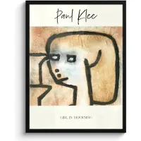 PosterMonkey Poster in lijst - Fotolijst 50x70 cm - Posters - Paul Klee - Kunst - Girl in mourning - Posterlijst zwart - Decoratie - Wanddecoratie woonkamer - Muurdecoratie slaapkamer