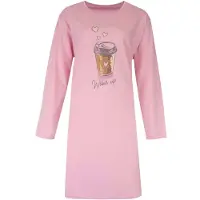 Temptation Dames Big Shirt - Lange Mouwen - Roze - Maat XL