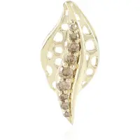 Cavill - Gouden hanger 9K geelgoud - 0,124 ct I2 champagne diamant - Filigrain bladdesign - Elegante ronde briljant - Luxe sieraad