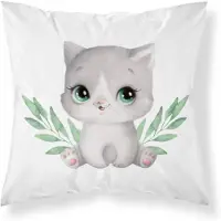 Mayamoo Katoenen Kussensloop 40x40 cm - Dubbelzijdig Kattenprint