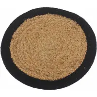 Joy of Balance 4x Natuurlijke Placemat - Jute & Katoen - 30cm - Zwarte Rand