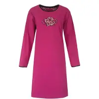 Irresistible Dames Nachthemd - Lange Mouwen - Roze - Maat XXL