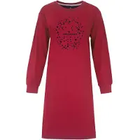 Irresistible Dames Nachthemd - Lange Mouwen - Ronde hals - Rood - Maat S