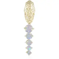 Cavill - Gouden hanger 9K geel goud - 0,48 ct Welo opalen rond slijpsel - Elegant filigraan design Ethiopische opaal dames sieraden 35x7 mm