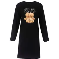 Temptation Dames Big Shirt - Lange mouwen - Katoen - Zwart - Maat XXL