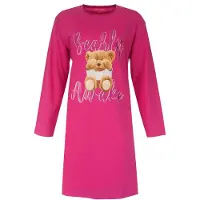 Temptation Dames Big Shirt - Lange Mouwen - Ronde Hals - Fuchsia - Maat M
