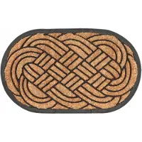 Esschert Design Ovale deurmat van kokosvezel en rubber 75x45 cm - Antislip