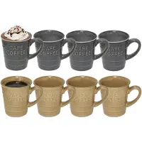 Secret De Gourmet Koffiemokken - 8x stuks - 200 ml - kleuren gemixt