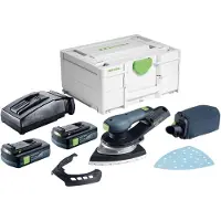 Festool DTSC 200-Basic accu-deltaslijper 18 V 145 x 195 mm borstelloos + 2x accu 3,0 Ah + oplader + Systainer