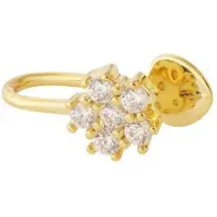 Yehwang Earcuff - Nose Cuff - Flower - - Koper - Zirkonia - Goudkleurig